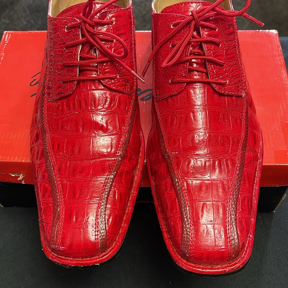 Expressions By RC Men's Dress Shoes - Size 13 - Fire Red - Picture 3 of 13